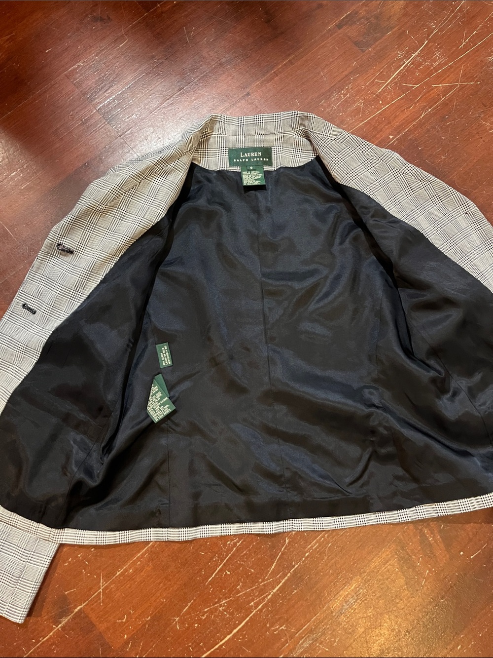 Lauren Ralph Lauren Gray and Black Glen Plaid Blazer - Picture 5 of 9